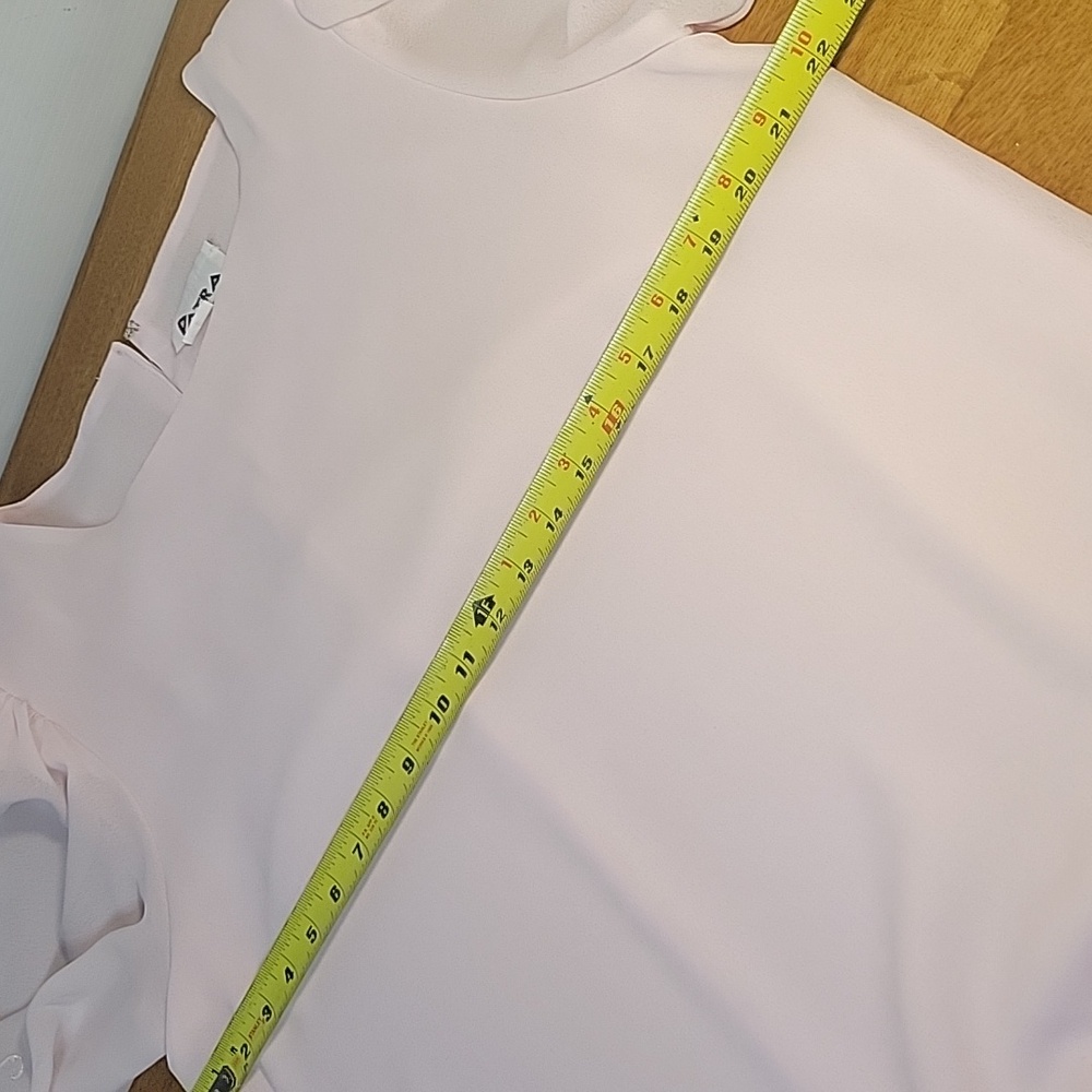 Patra Pink Dress Crinkle Skirt Irridescent Embroidered Leaf Design Womens 13-14 - Picture 7 of 15